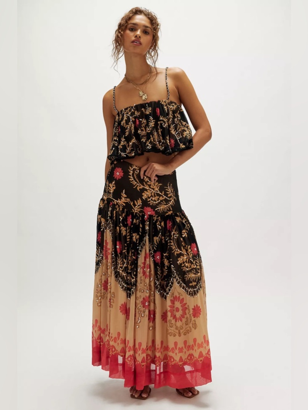 Free people Bali Almost Like Fate Maxi Skirt Set